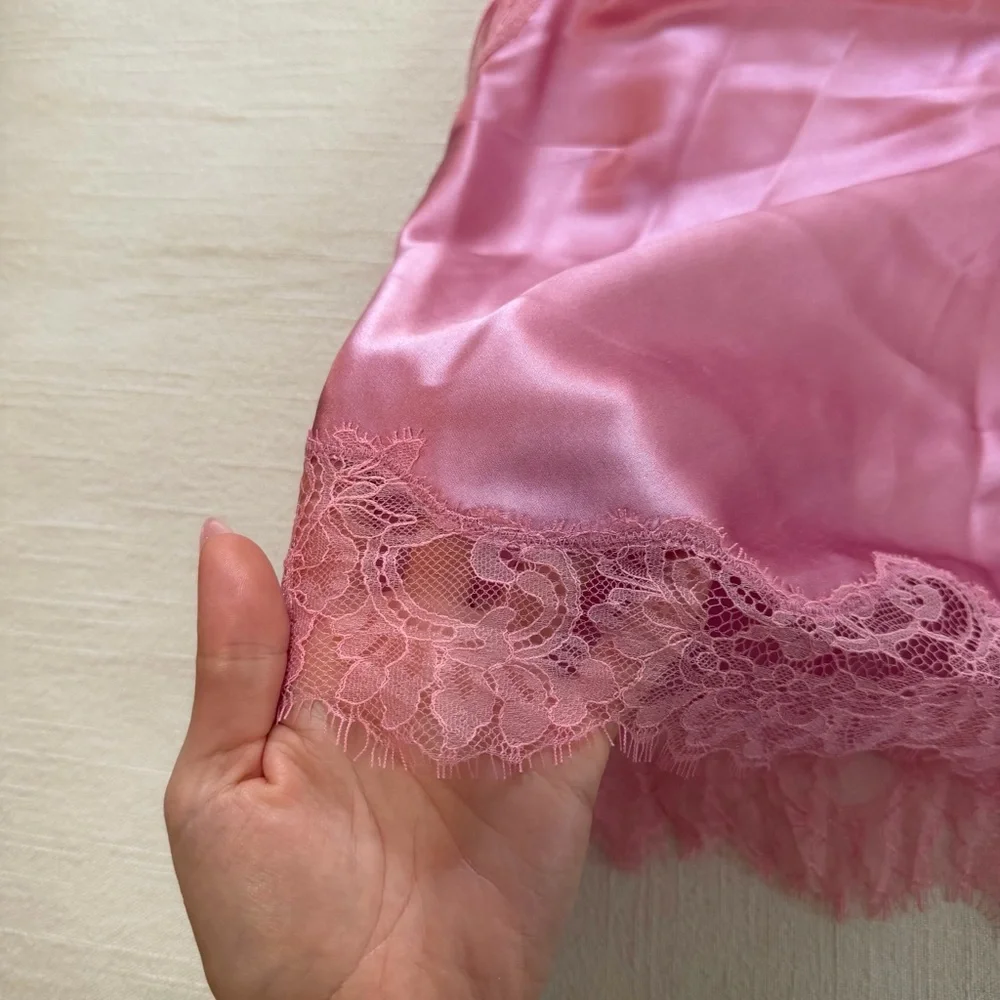 NWT. LoveShackFancy pink Rivier satin halterneck Top - Picture 9 of 12